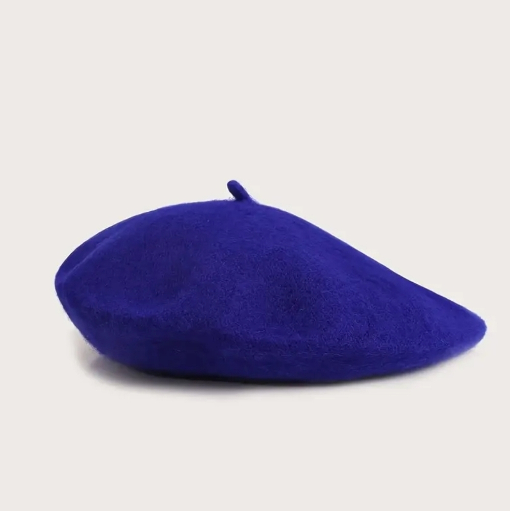 Royal Blue Knit Beret